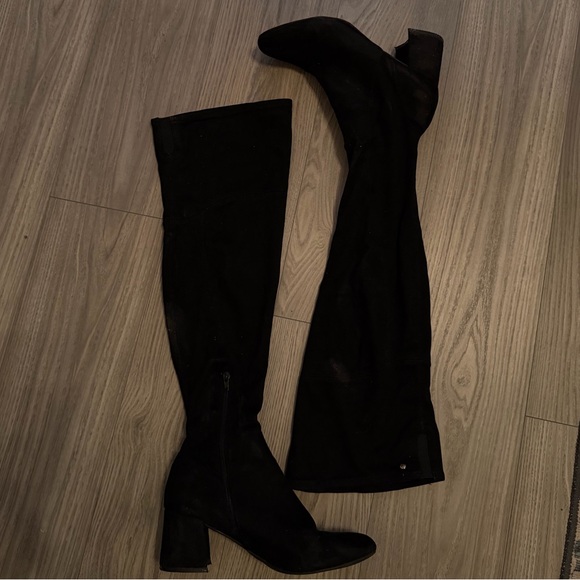 Liz Claiborne Shoes - Liz Claiborne Black Over-the-Knee Boots Size 12 Suede Thigh High Block Heel